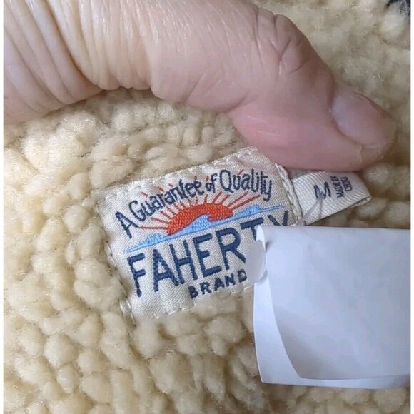 NWOT Faherty Timberline Trucker Jacket Medium - Sherpa Collar- Washed Black $298 - Picture 2 of 13